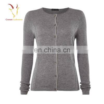 OEM Service Cotton Pure Cashmere Cardigan Lady Sale