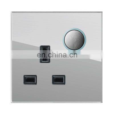 Type 86 UK Standard 3-Pin Wall Socket With Switch Tempered Glass Panel Socket And Switch Electrical 13A