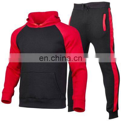 Factory wholesale 2020 new custom thick sweater suit cuffs flat color plus fleece hooded pullover