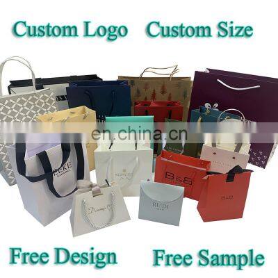 Custom Luxury White Paper Bag Gift Paper Shopping Bag Brown Kraft Paper Bag With Your Own Logo photo-3