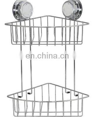 Двухуровневый стеллаж для ванной комнаты, настенный угловой стеллаж - органайзер для хранения вещей photo-4