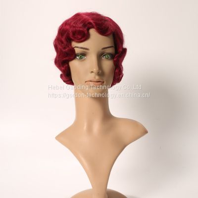 Qualified Red Wine Color Short Human Hair Wig Direct Factory