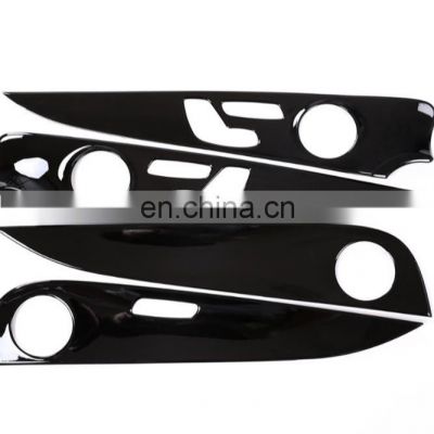 For Mercedes Benz E Class W213 E200l E300l ABS Chrome Gloss Black Interior Door Decoration Panel Cover Trims 4pcs