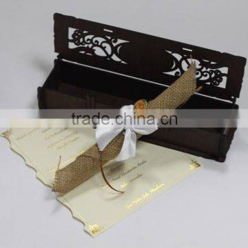 2016 Creative Fancy Design Wooden Wedding Decoration Box Invitation Card