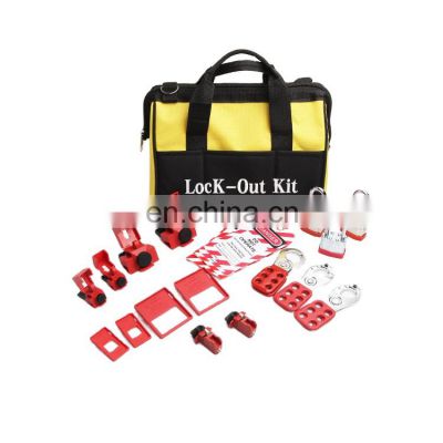 Industrial Safety Breaker Lockout Tool Bag Kit With Laminated Padlock