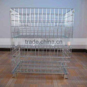 industrial use foldable metal cage with 4 wheels