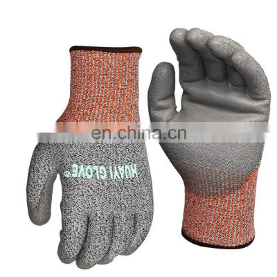 High-Performance EN388 Level-5 Protection  PU Coated Work Gloves with Durable Power