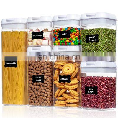 Custom Labels Air Tight Stackable 7pieces Food Storage Boxes Bins Kitchen Airtight Plastic Food Storage Containers Set With Lid photo-2