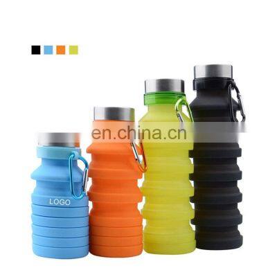 550ml Collapsible Foldable Water Bottle Silicone with Carabiner