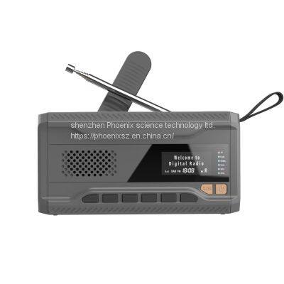 Portable Solar Radio, Emergency Radio With Crank, Dynamo DAB/FM Radio,4500mAh Rechargeable Powerbank,Bluetooth Speaker,USB Phone Charger,LED Flashlight & Reading Light,SOS Alarm,Camping,outdoor