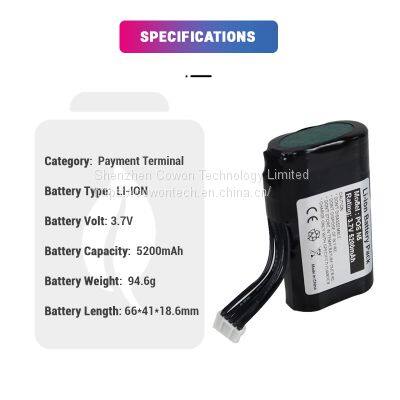 ODM NEW 3.7V Li-ion 5200mAh Rechargeable Lithium Ion Battery for Nexgo GX02 N3 N5 N86 POS Terminal photo-3