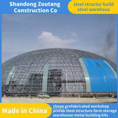 New Design Steel Coal Storage Shed Space Frame Arched Dome Roof Structure