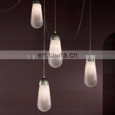 Hot Selling Linear Lasso Glass Lampshade Chandelier Lamp Modern Luxury Home Decor Ring Living Room Pendant Light photo-5