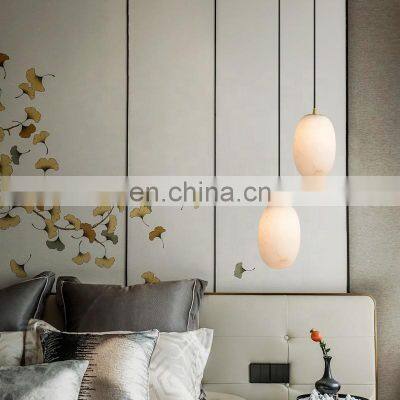 Modern Simple Hanging Lamp Kitchen Island Dining Table Alabaster Chandeliers for Restaurant photo-4