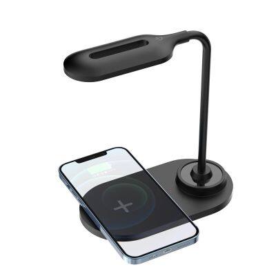 2 in 1 Wireless Charging + Lighting Multi-functional Desk Lamp 15 W High Power Wireless Charging Desk Lamp Eye Protection