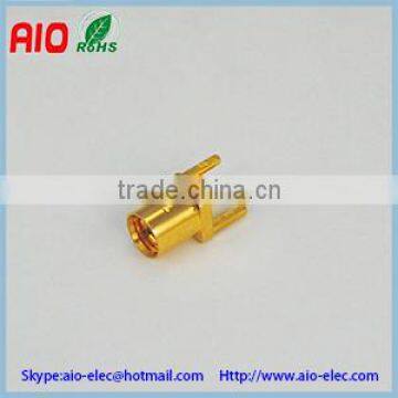 straight square type MCX female PCB mounting RF connector