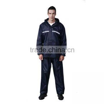 100% Waterproof Adult Polyester Reflective Strip Rain Coat photo-2