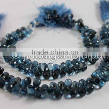 Wholesale London Blue Topaz Faceted Drops Beads