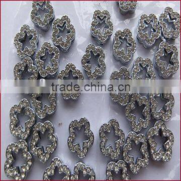 Compet Metal Slide Charms 10mm Rhinestone Flower