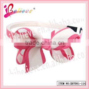 Hot selling colourful ribbon bowknot fancy hairbands girl hair band(XHT001--114)