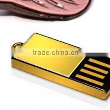 Popular gifts golden metal mini usb stick 8gb