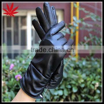 Genuine Leather Women Gloves Fashion Long Sections Warmer Lady Gloves Christmas