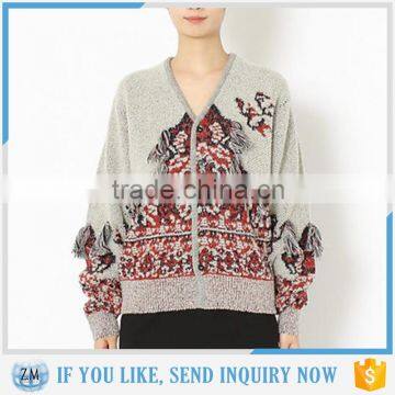 Patterned acrylic sweater with high quality