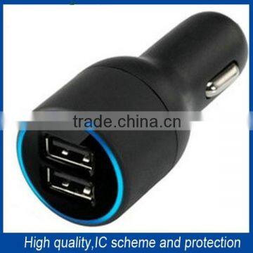 High Quality 4.2A USB Car Charger with Ring Light