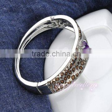 Purple Crystal 18k Gold Plus Size Bangle Jewelry Bangle photo-3