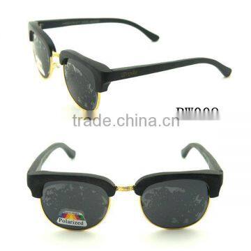 High quality new design fashion wooden sunglasses with metal frame