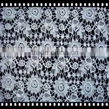 100% cotton flower pattern cord lace fabric