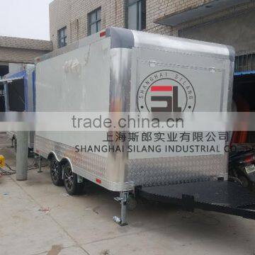 White Biaxial Food TruckNEW 4M Enclosed Food Vending Mobile Kitchen Concession Catering Trailer