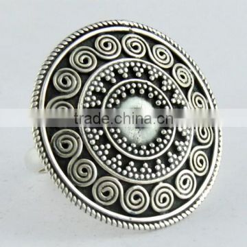 Oxidized Rava Work 925 Sterling Silver Ring