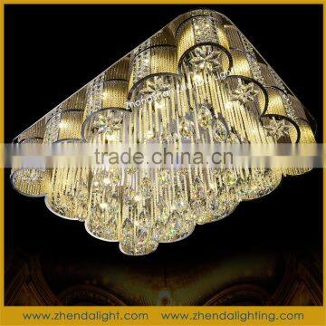 Gold fashion royal style lighting LED crystal ceiling decoration & chandelier with energy saving bulbs