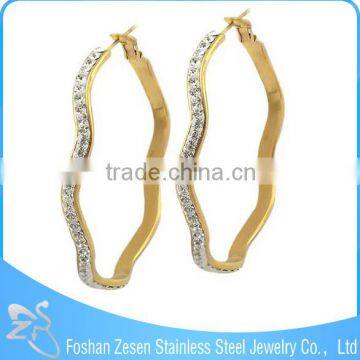 ZS17116 New Charm Gold Plated Fashion Crystal Earring Triangle Shaped Earrings photo-5