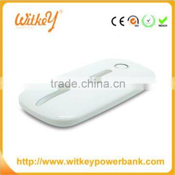 Fashion Business Style Dual USB Charger White Mouse Wireless Power Bank photo-3