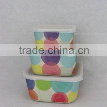 new popular design bamboo fibre food storage boxes for dry food