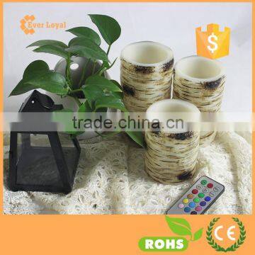 Hot sale Color Changing Bark Remote Control Led Simulated Candle Lights