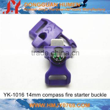 14mm plastic buckle,plastic compass buckle,whistle buckle with compass