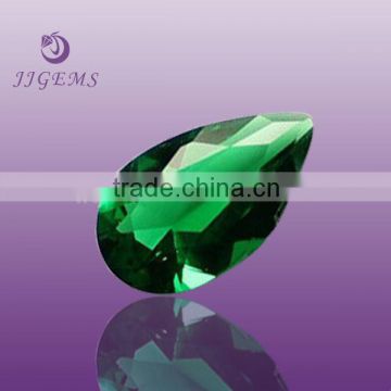 Green pear loose glass gems synthetic gemstones