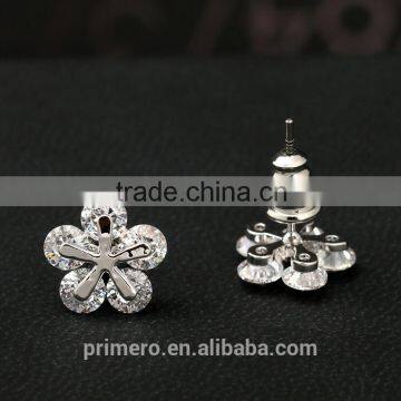 New Top Design Cubic Zircon Glittering Snowflake Stud Earrings photo-2