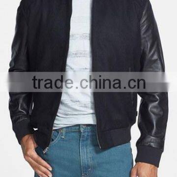High Quality Varsity Jacket,custom High Quality Varsity Jacket Leather Sleeve,nylon Wool Body Leather Sleeves Varsity Jacket