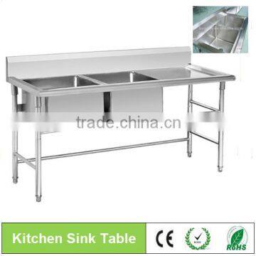 BN-S07 double Sink Kitchen Stainless Steel Sink Work Table,High Quality Stainless Steel Dishwasher Table\/kitchen Sink