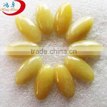 20x15mm oval yellow jadeite gemstone cabochon