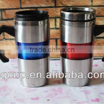 double wall best stainless steel travel mug with handle or hot selling travel mug