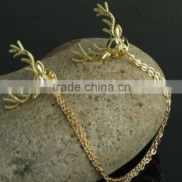 Antler Sweater Chain Clips Cardigan Clips Collar Clips Gold Sweater Guard Brooch photo-5