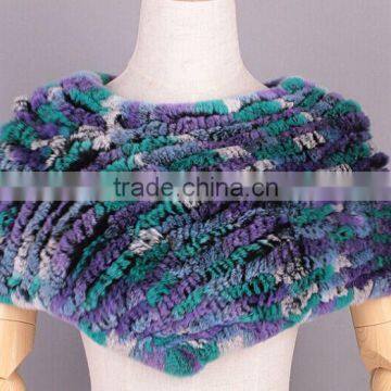 New product rex rabbit knitted fur ball cape stretch stole fur scarf