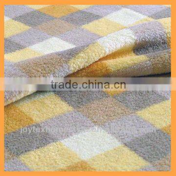 wholesale yellow plaid blanket coral fleece throw JOYTEX A021