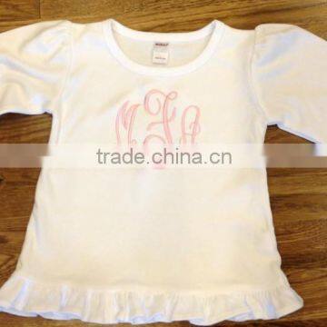 New design Long sleeve baby shirt with embroidery design Tank Top