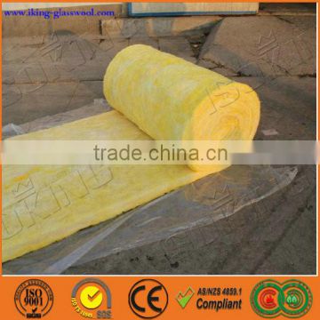 Stock sale 25mm to 200mm heat insulation glass wool roll price with fireproof FSK